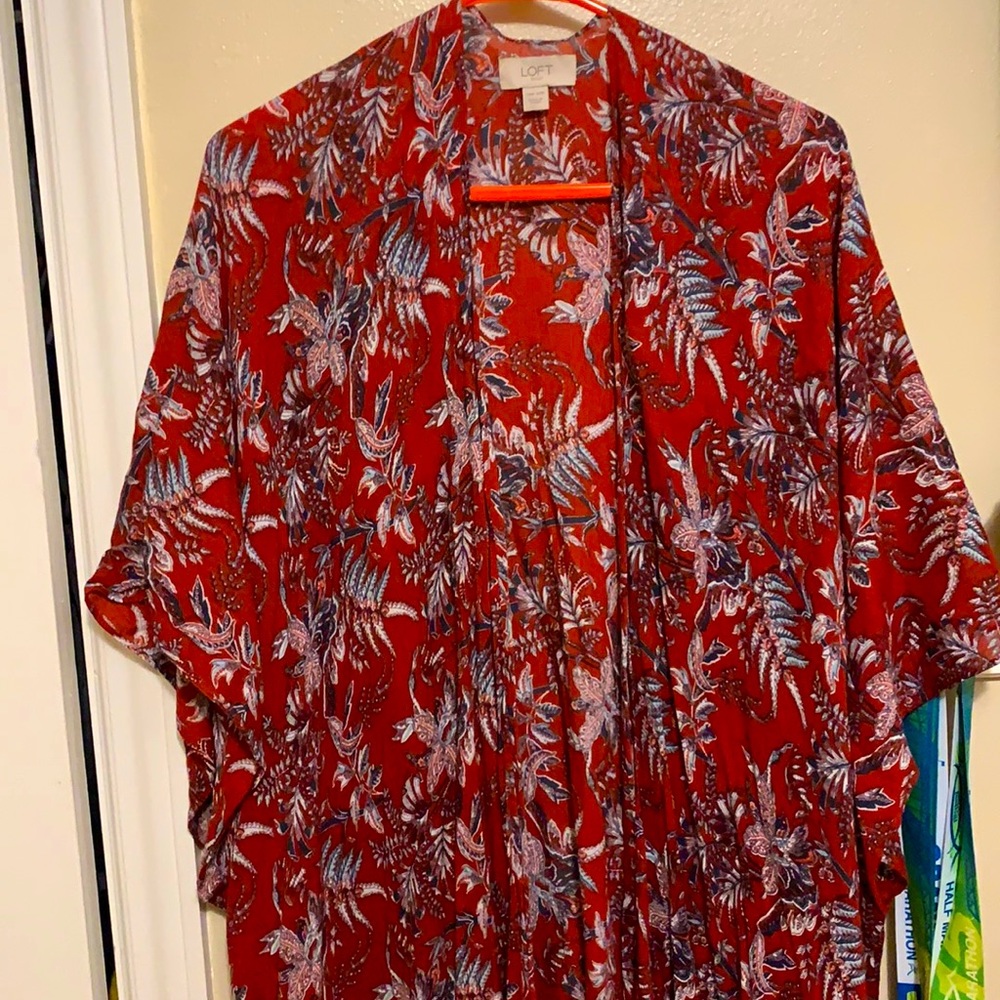 Red floral kimono